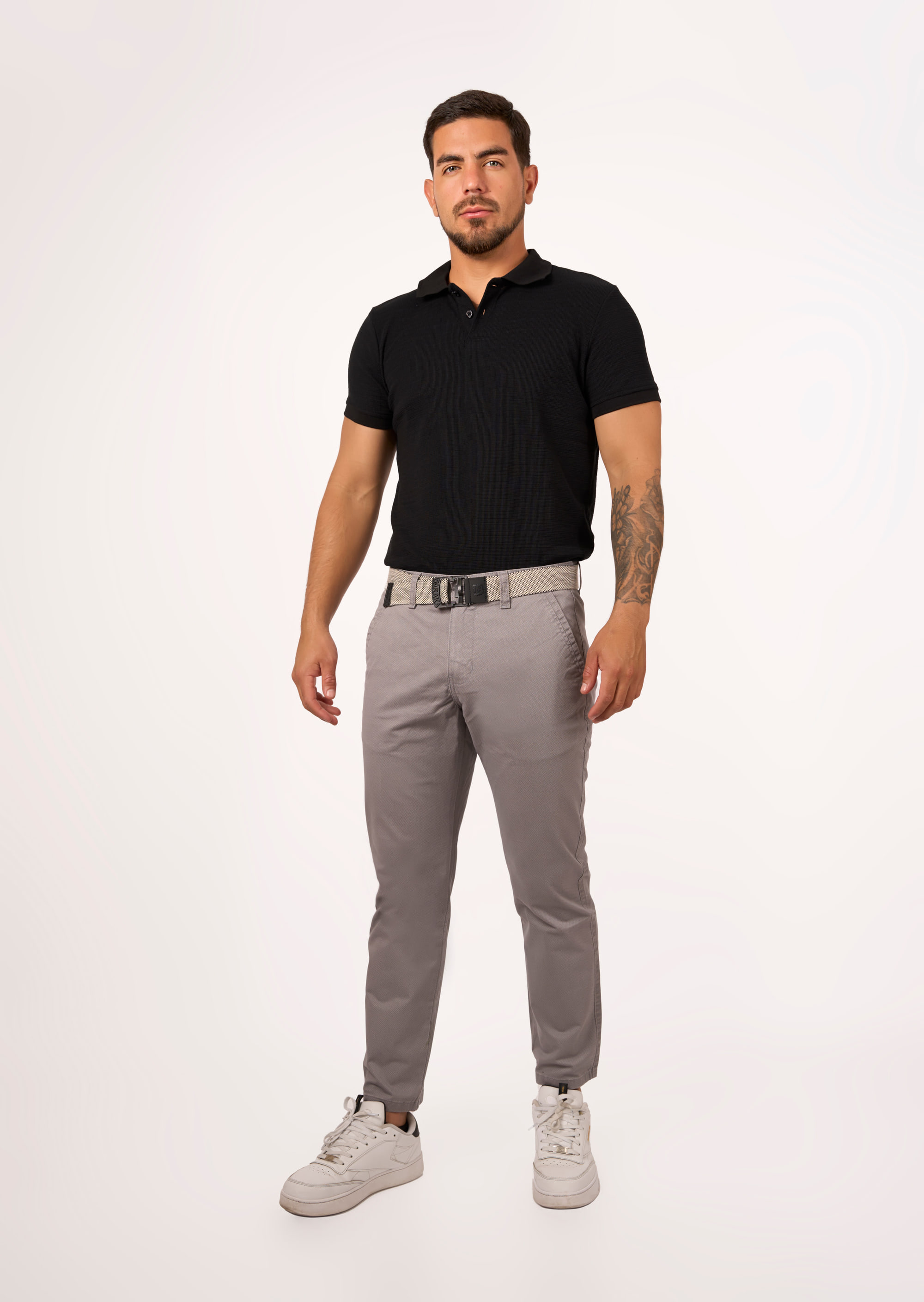 Pantalón Drill Estampado Plomo