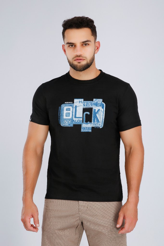 Polo Estampado Block Negro