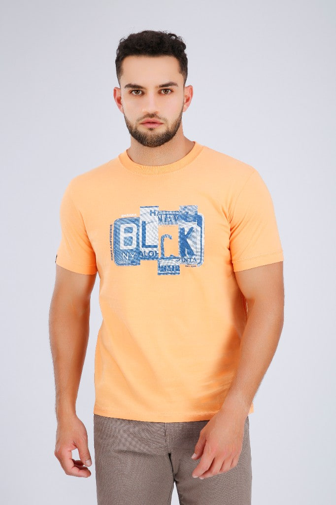 Polo Estampado Block Salmón
