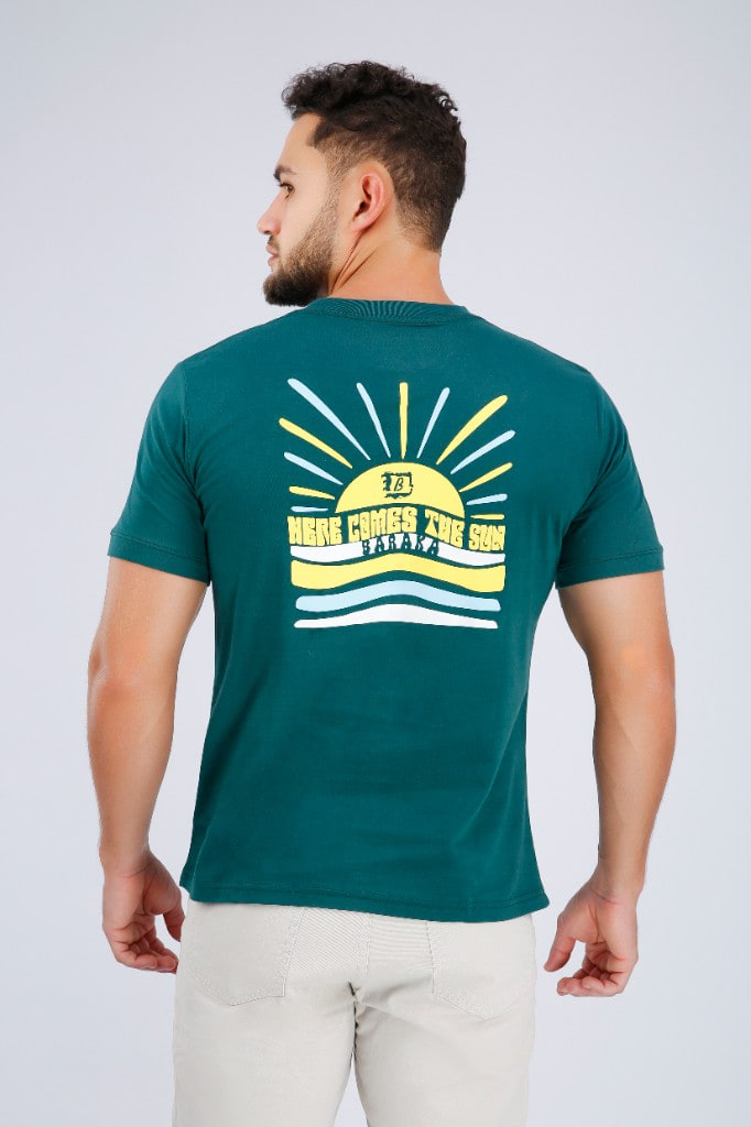 Polo Estampado Sunny Day Verde Pino