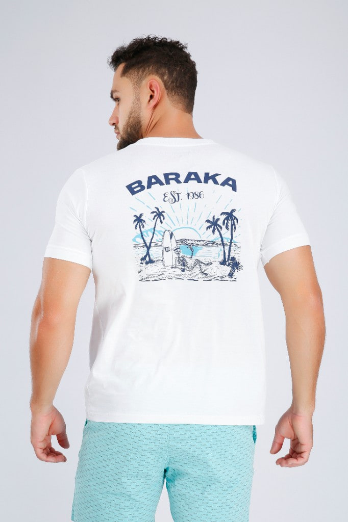 Polo Estampado Surf Blanco