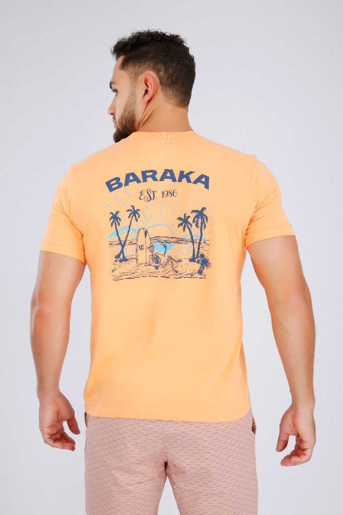 Polo Estampado Surf Salmón