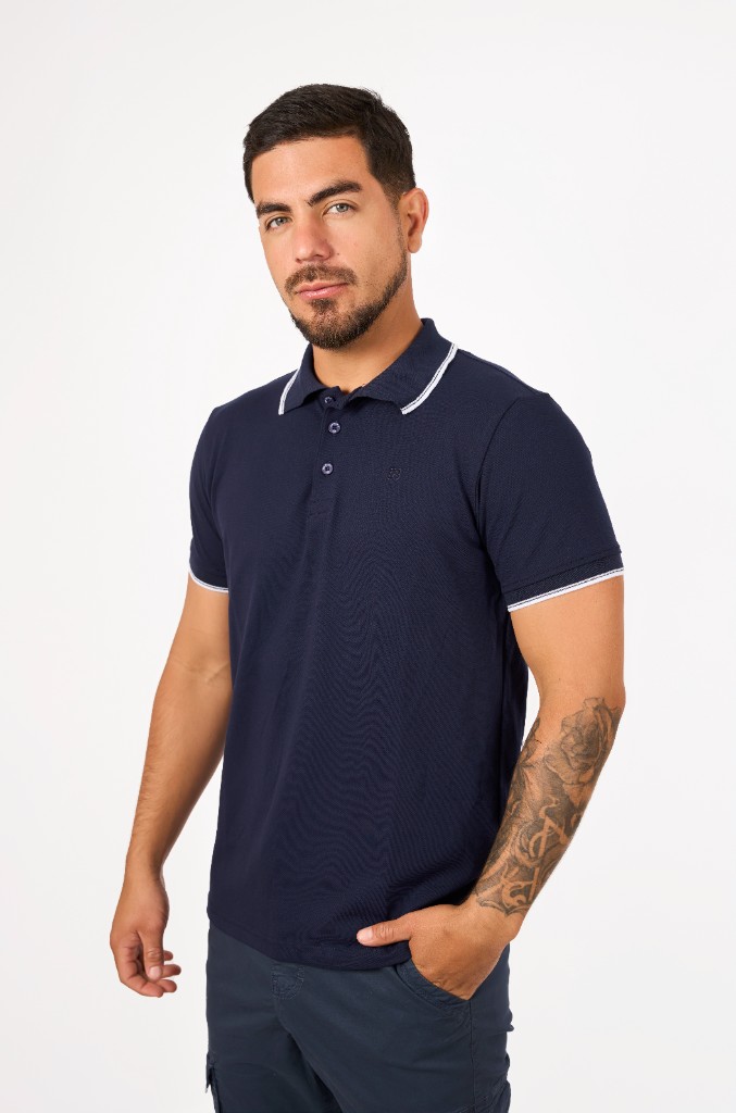 Miniatura 3 del producto Polo Camisero Piqué Azul