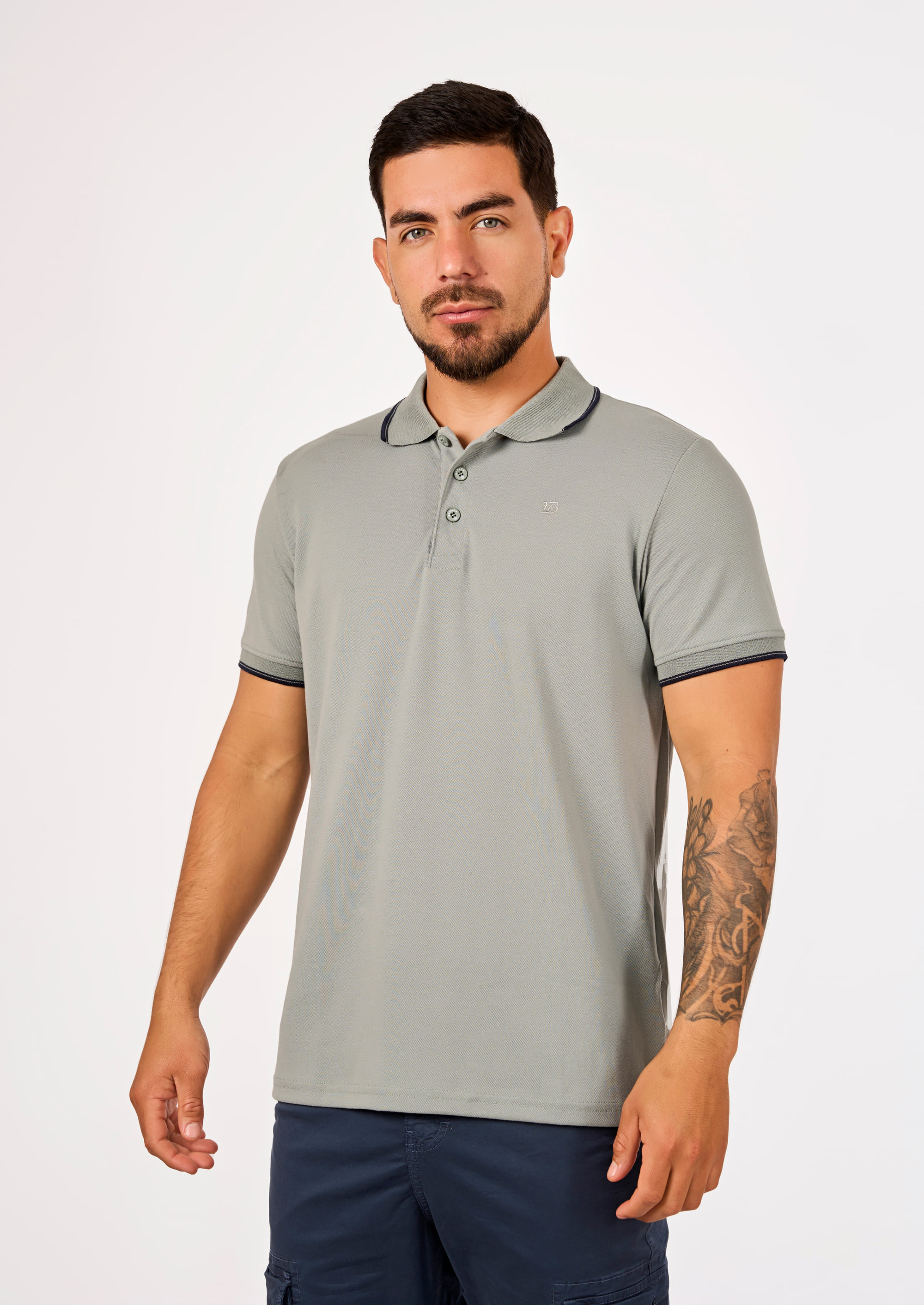 Polo Camisero Wafer Verde Cemento