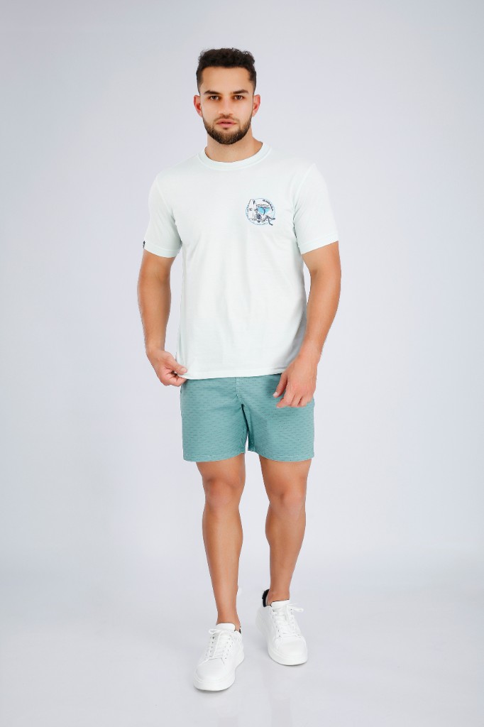 Short Corto Tribal Verde Agua