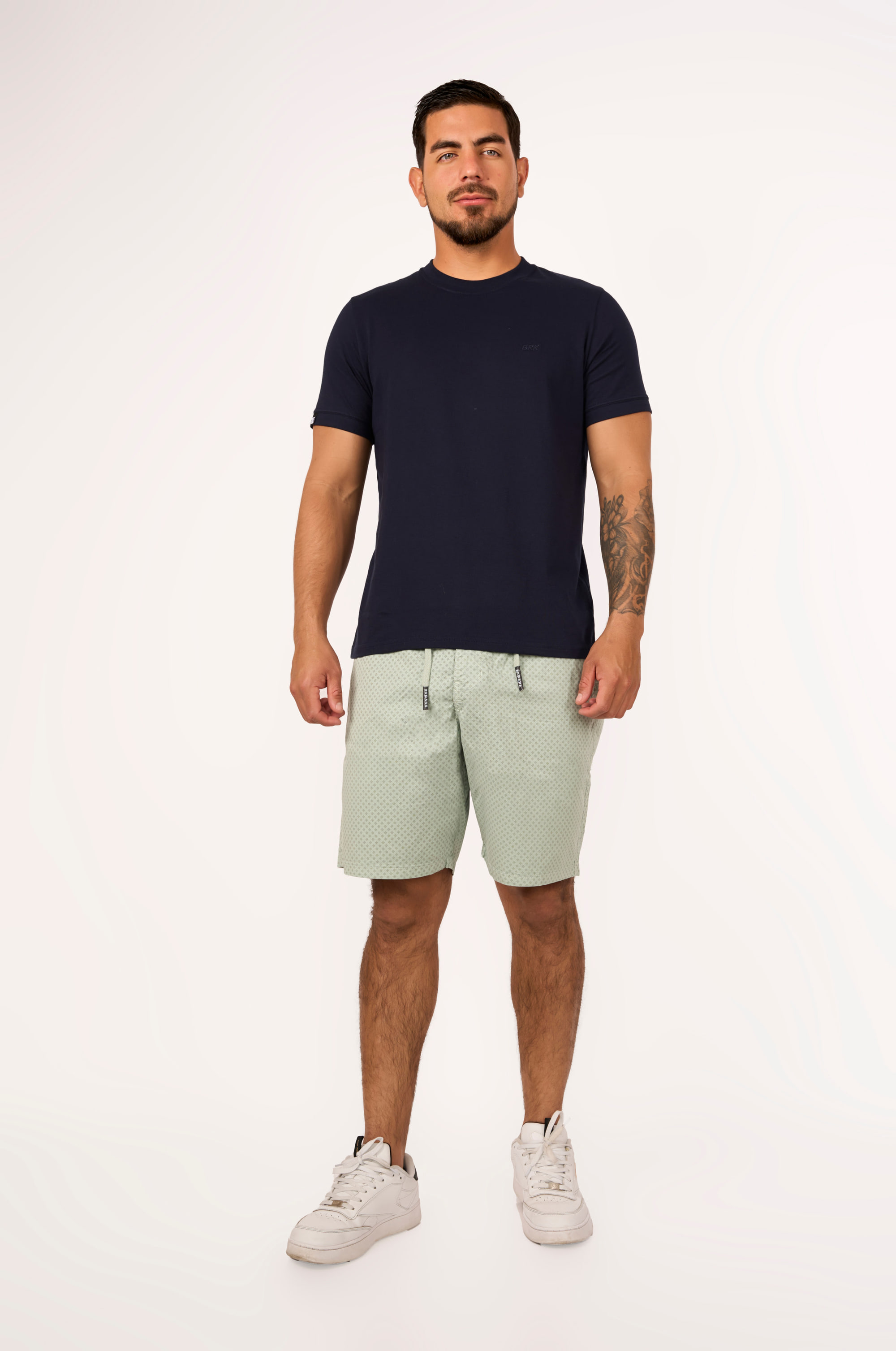 Short Estampado Rombo Verde Agua