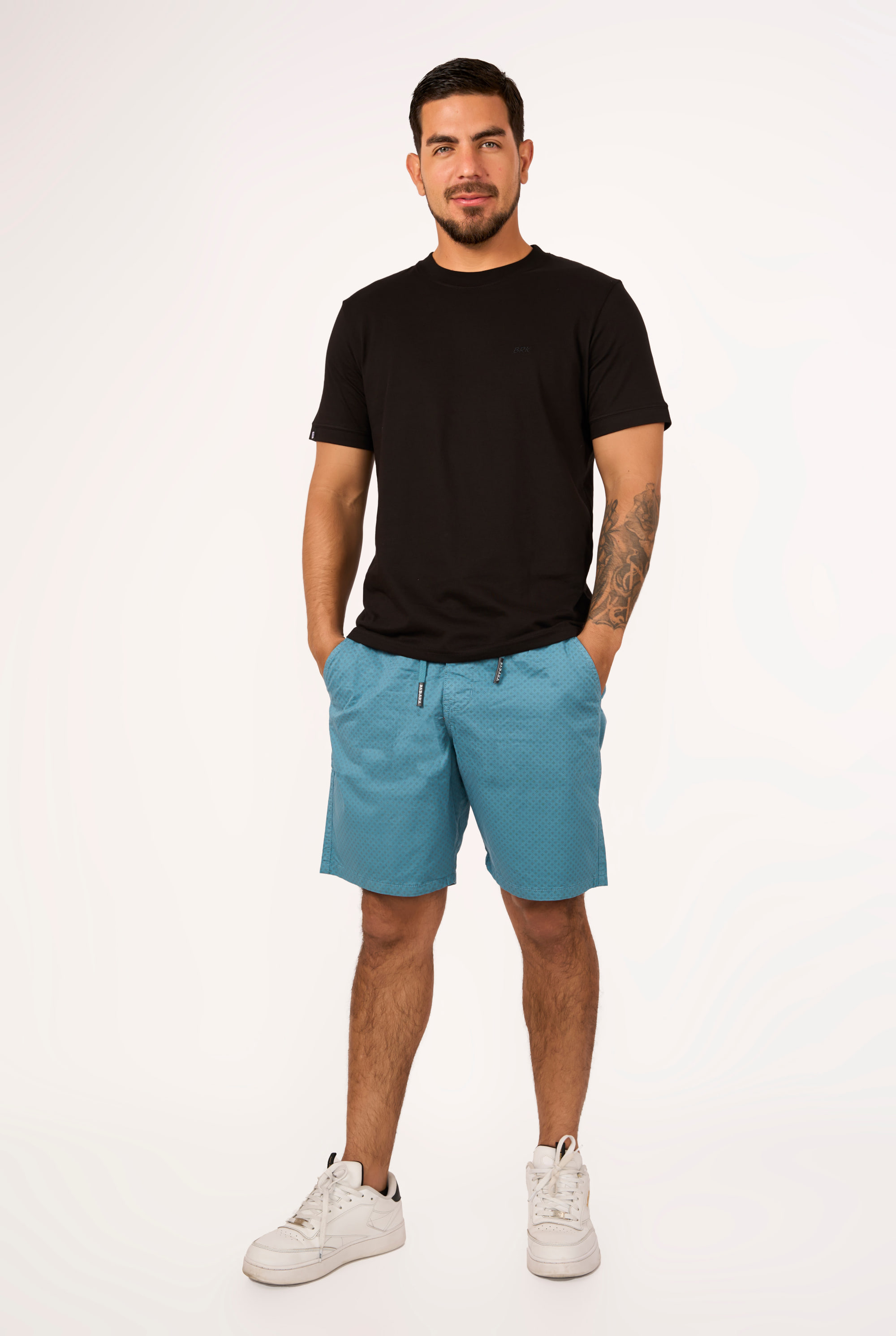 Short Estampado Rombo Cobalto