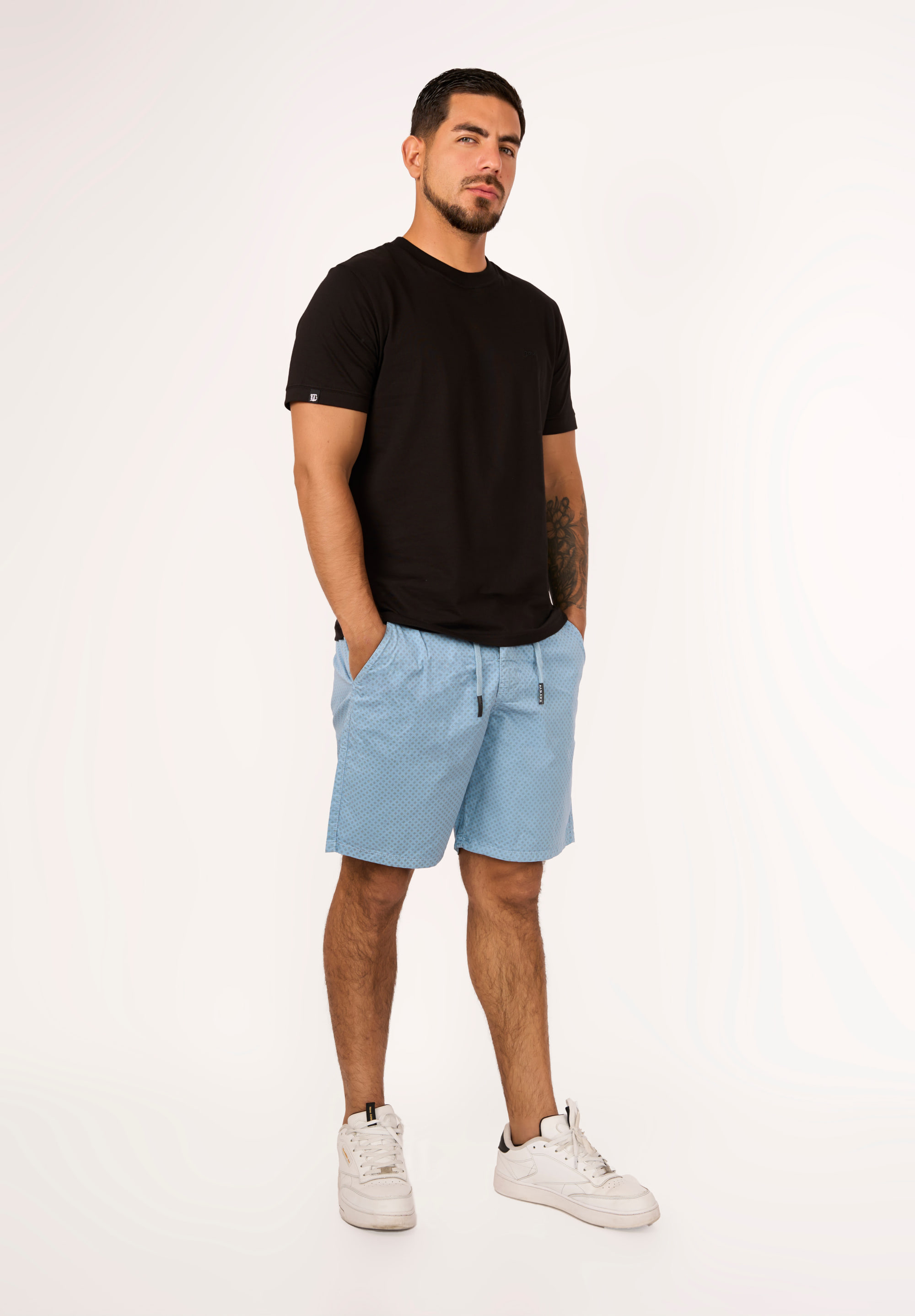 Short Estampado Rombo Celeste